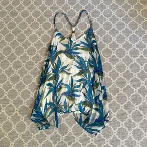 Ella Moss 100% silk small v neck floral tank